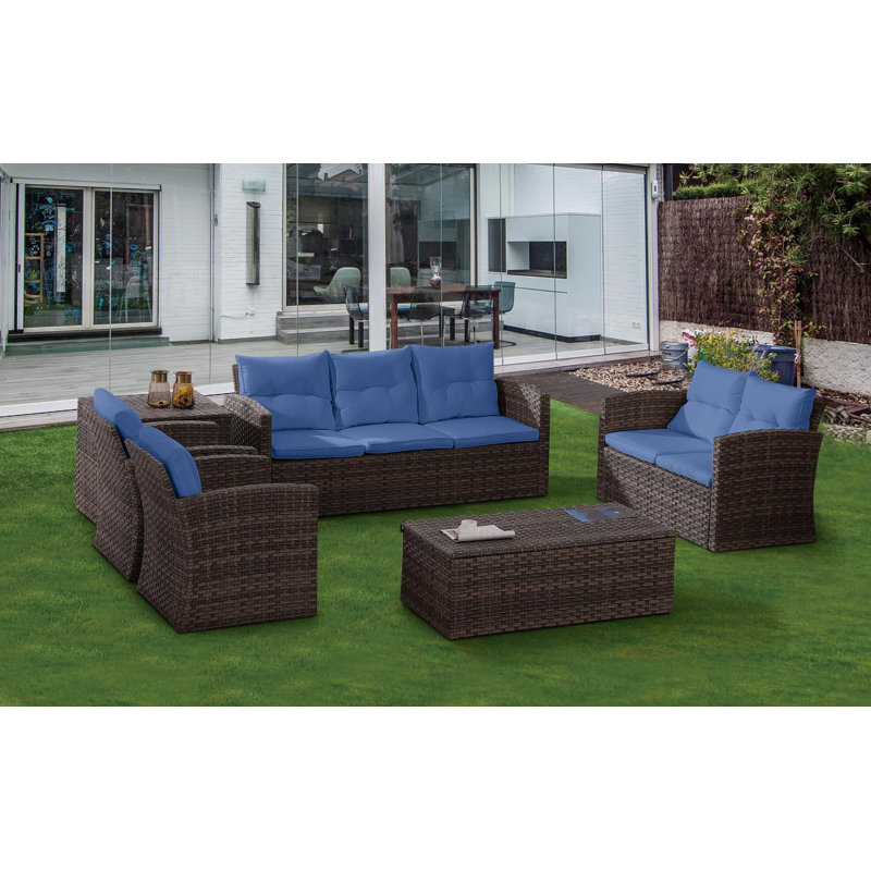 Rosecliff Heights Witherell 6 Piece Rattan Sofa Seating 
